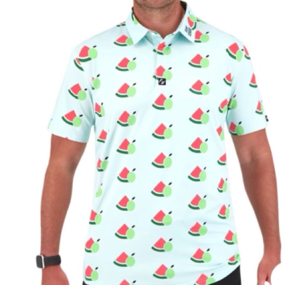 Full Wedge Golf x Good Sunday watermelon print polo shirt